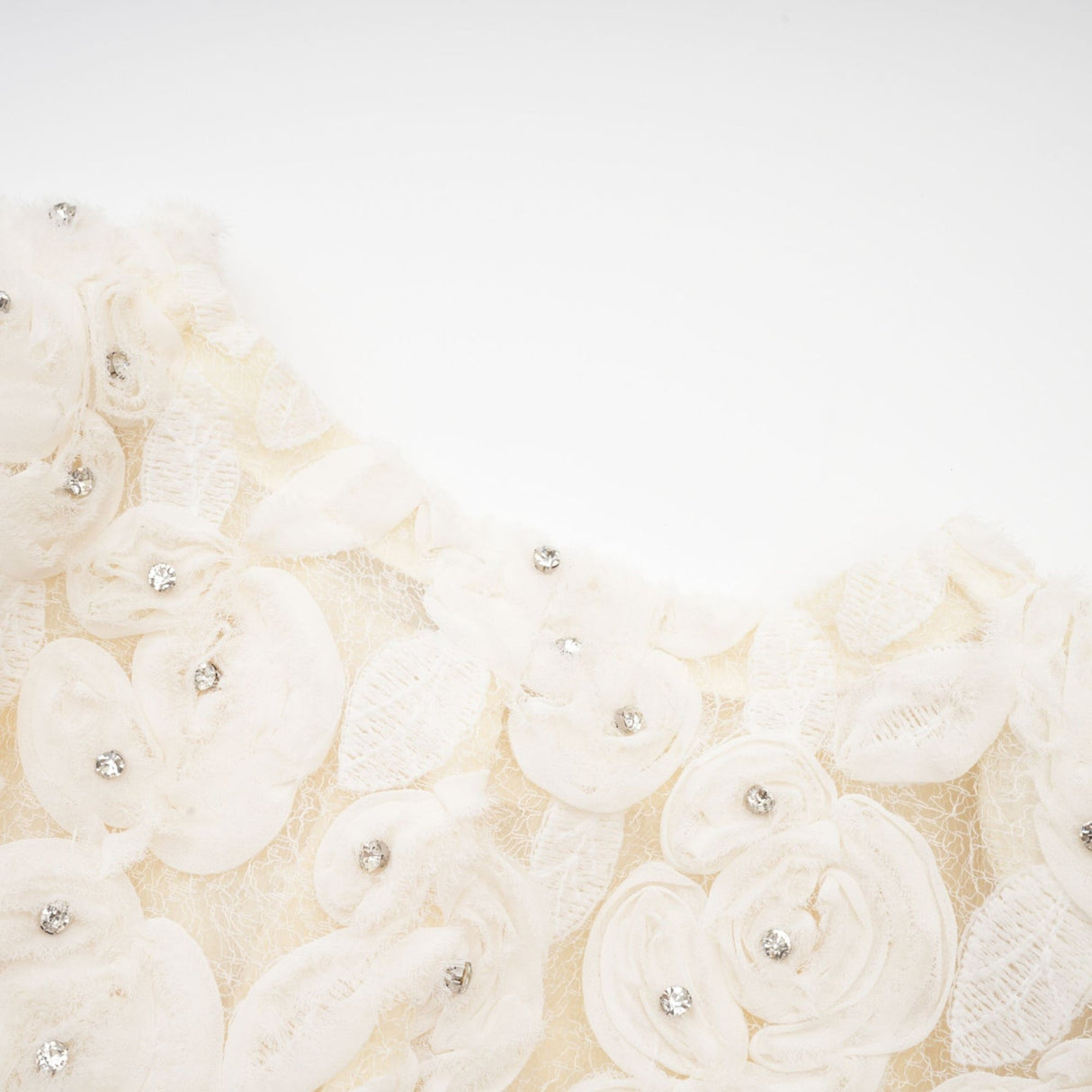 London Jacket White Floral Mesh Crystal & Buttons