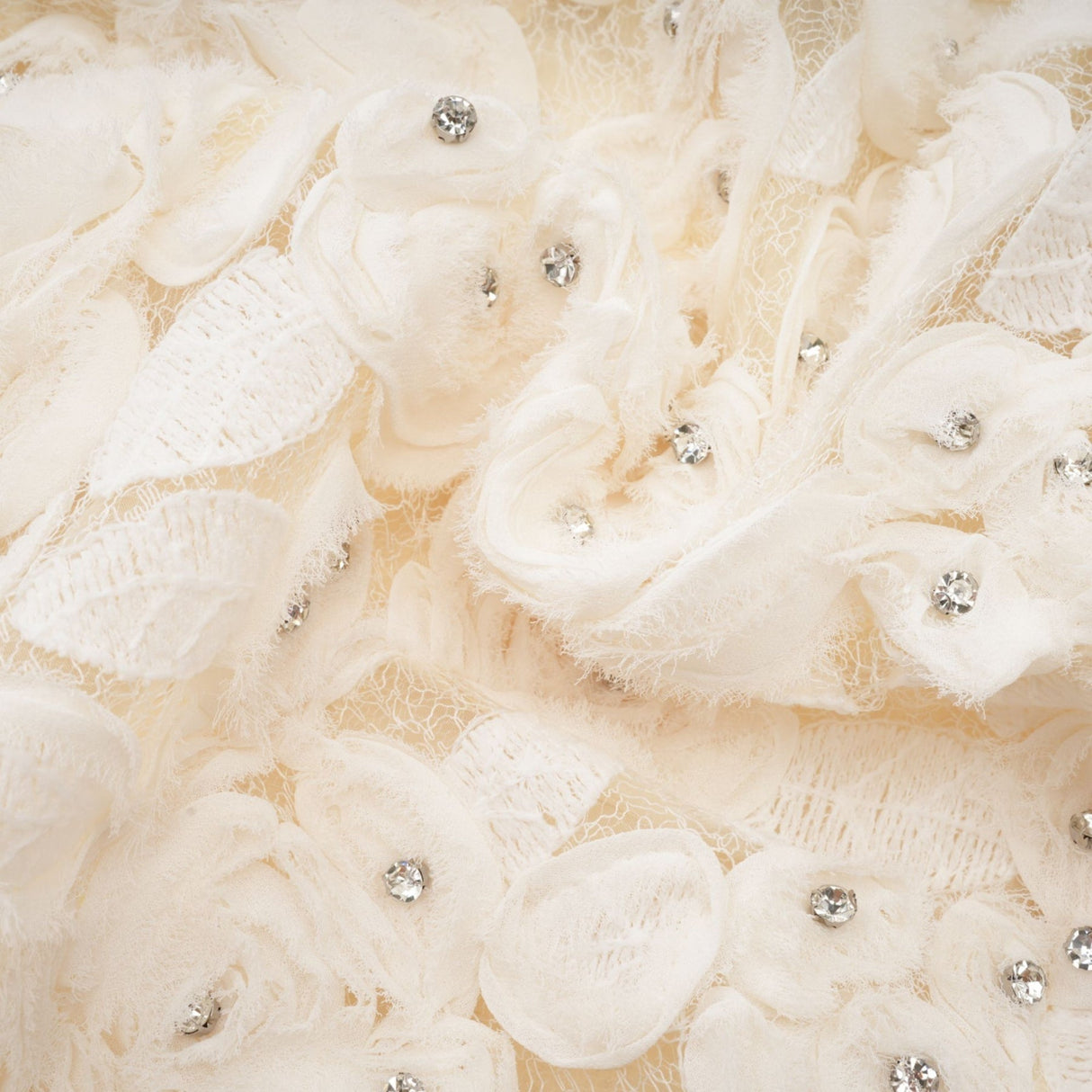 London Jacket White Floral Mesh Crystal & Buttons