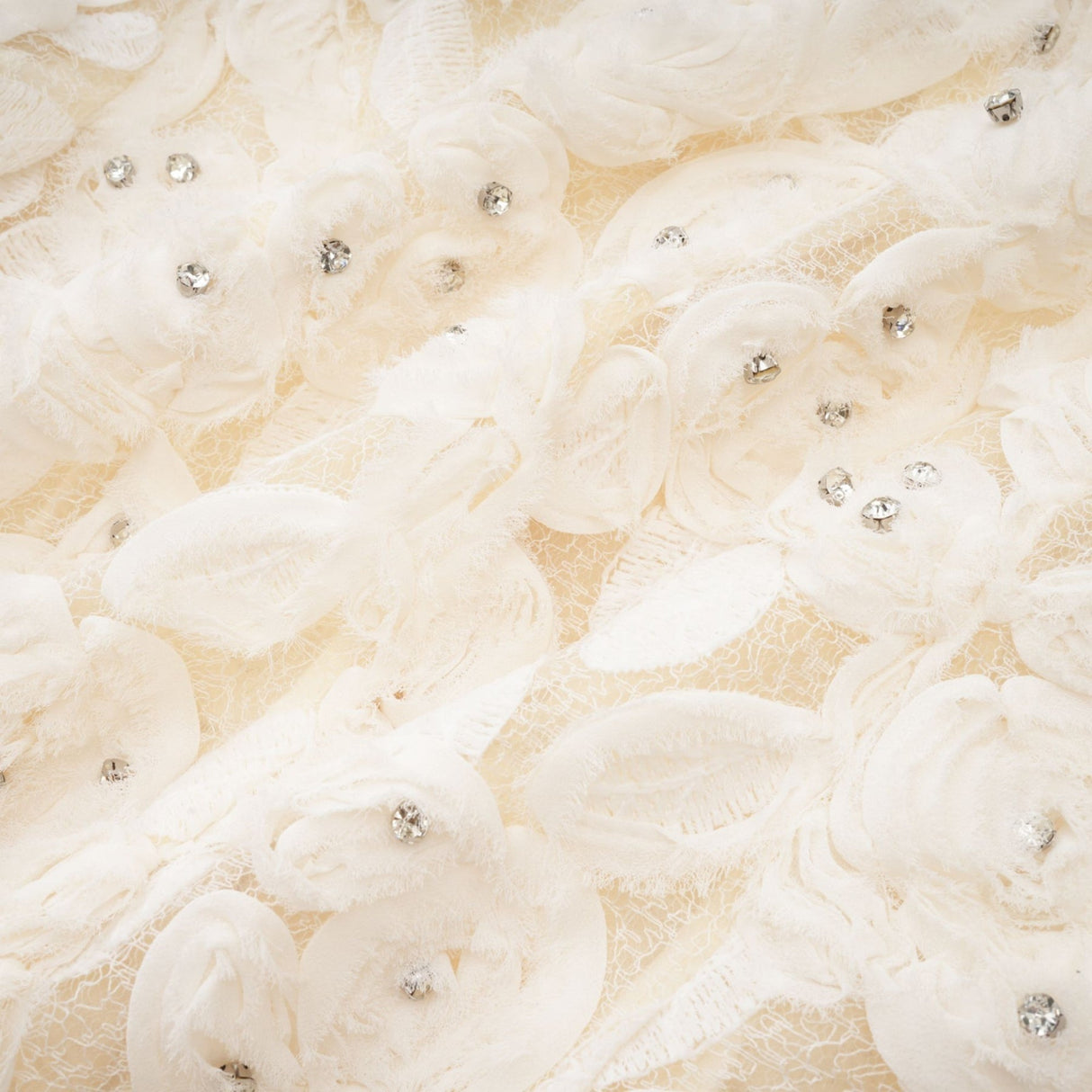 London Jacket White Floral Mesh Crystal & Buttons