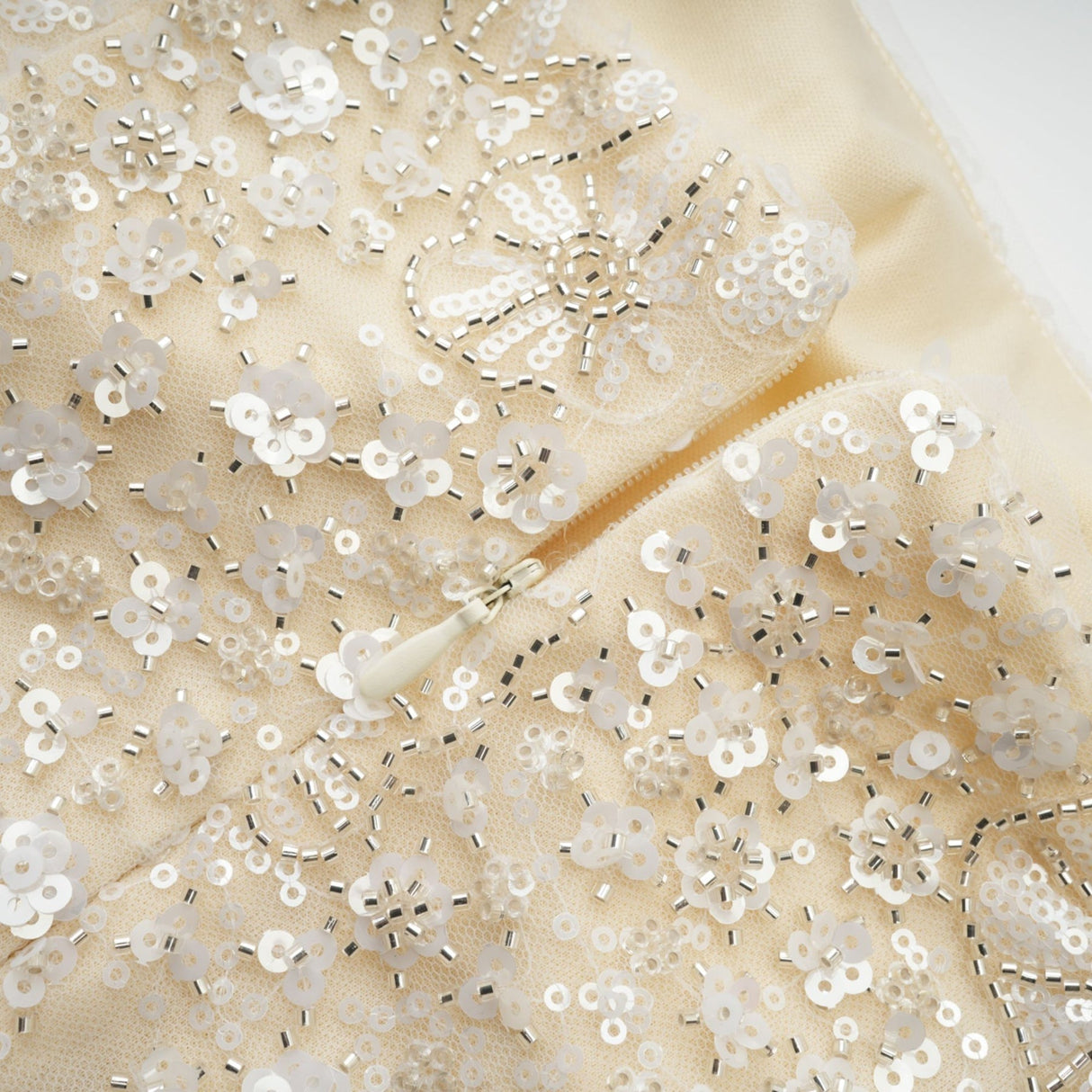 London Sequin Mini Dress with Mesh & Faux Pearl Embellishment