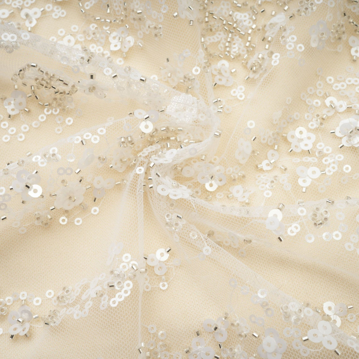 London Sequin Mini Dress with Mesh & Faux Pearl Embellishment