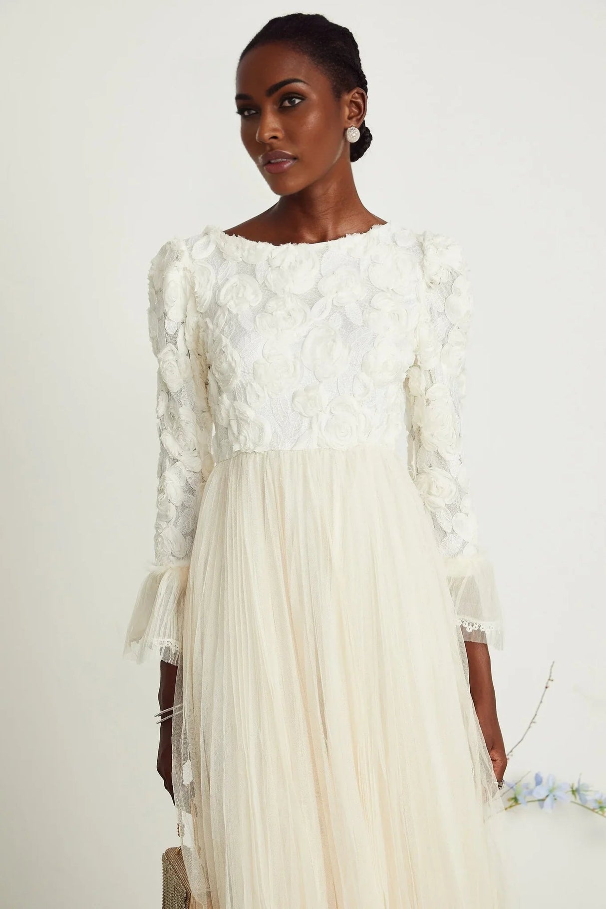 Lorelai Floral Appliqué Midi Dress