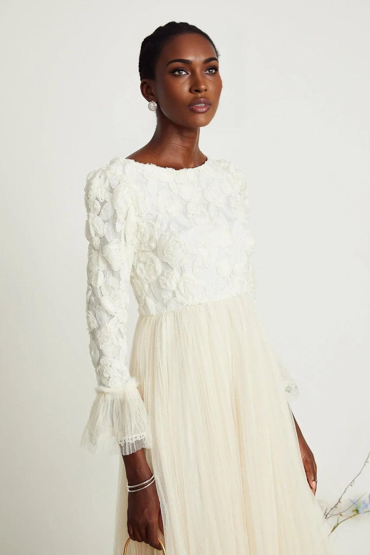 Lorelai Floral Appliqué Midi Dress