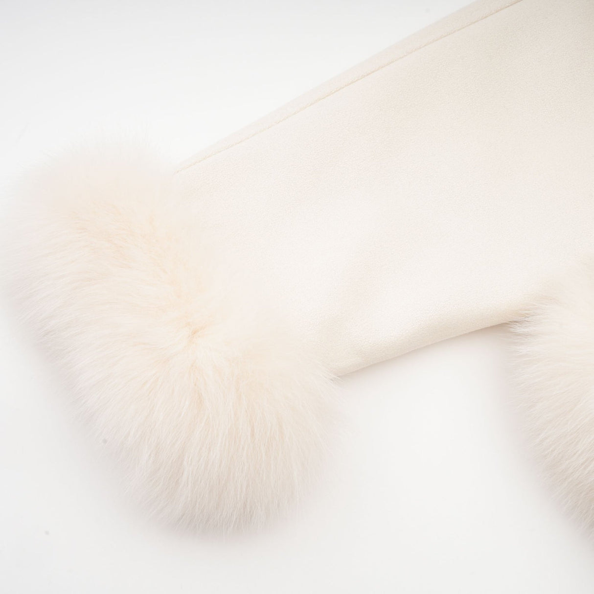Lorenzina Coat Off White Suede Fox Fur Padded