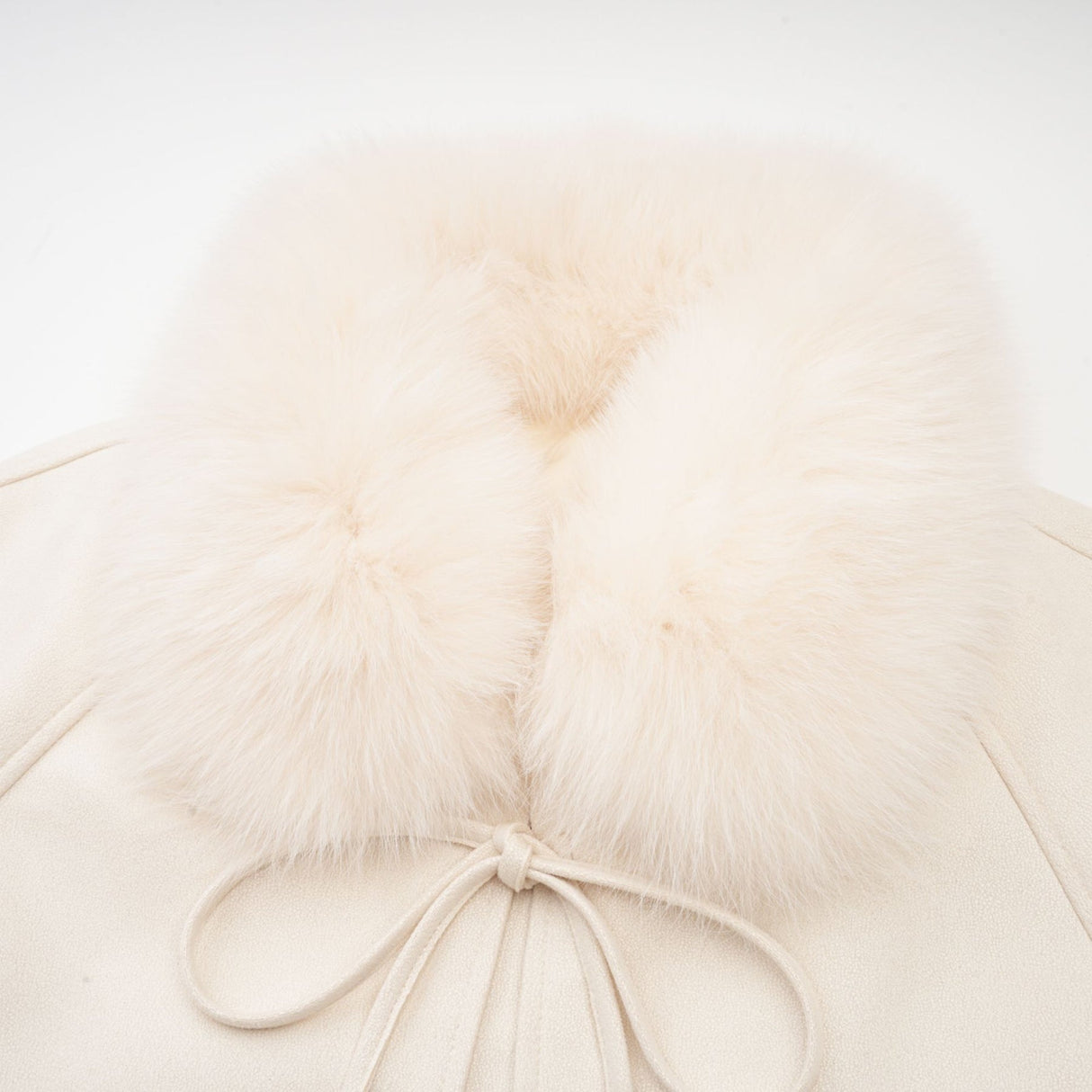 Lorenzina Coat Off White Suede Fox Fur Padded