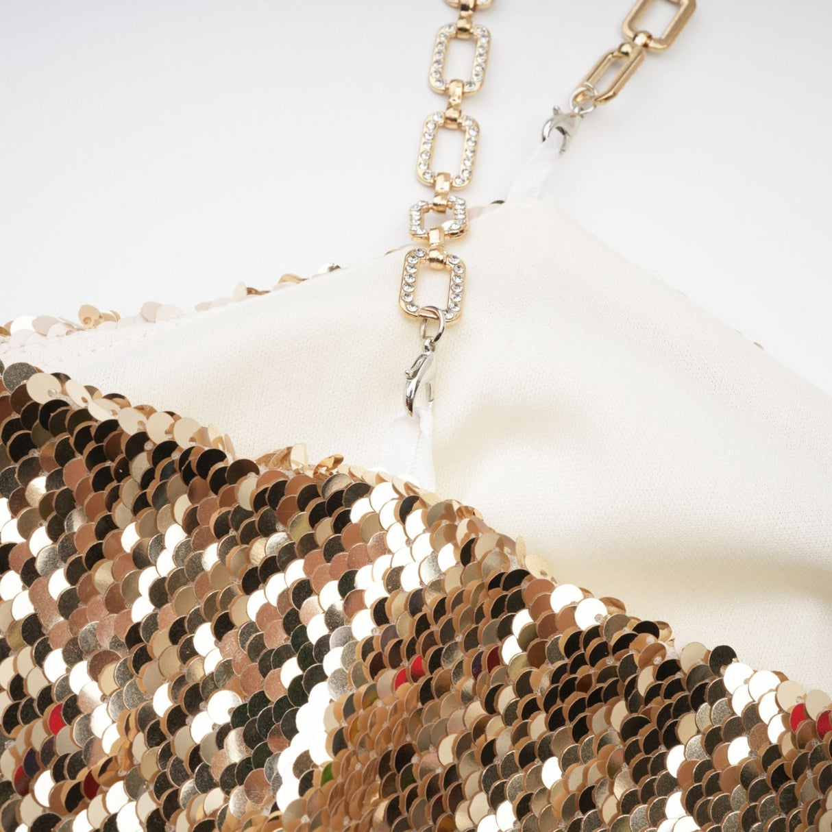 Lucia Mini Dress Gold Sequin Reversible Elegance & Glam