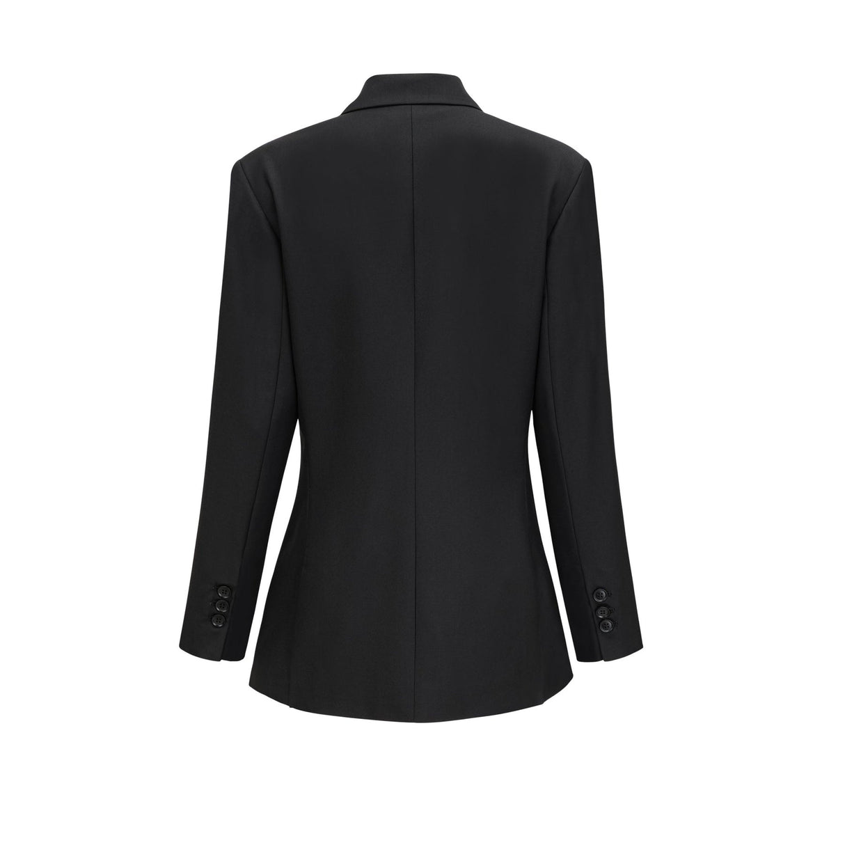 Luciana Blazer Black Wool Double Breasted Cinched & Padded