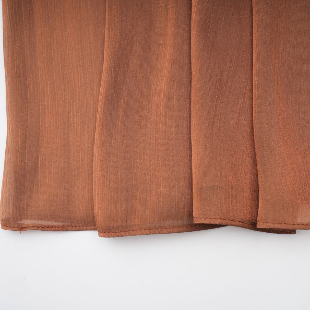 Luciana Maxi Dress in Brown Satin with Ribbon Tie - Neck and Pleats