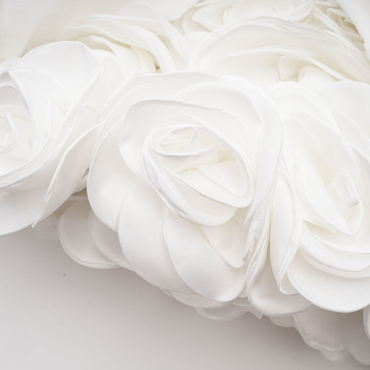 Lucie White Strapless Mini Dress With 3D Floral Hem