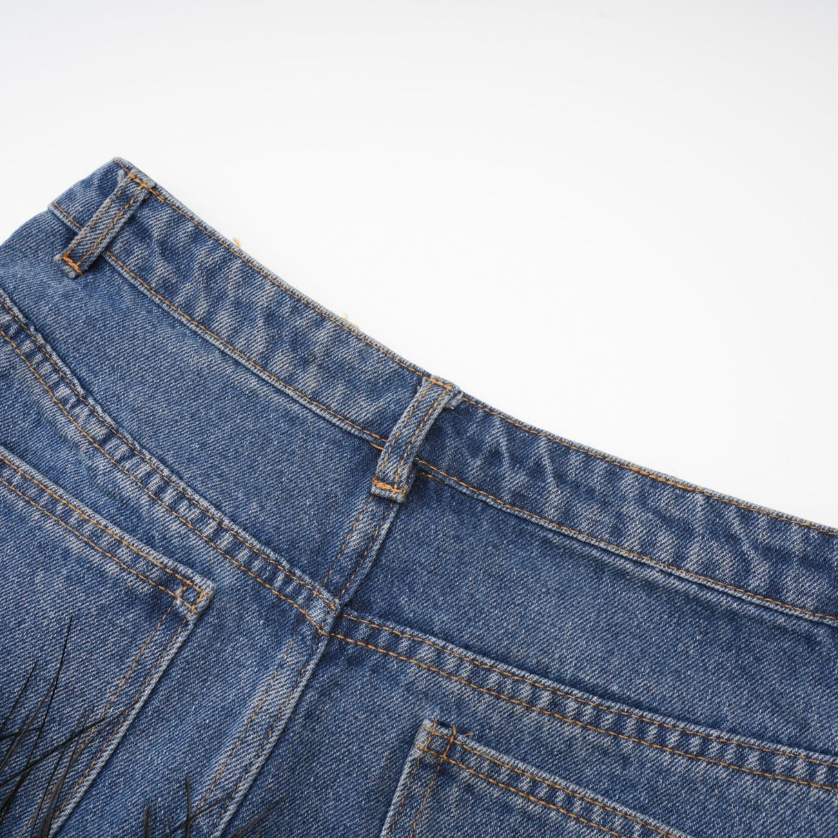 Luna Feather - Trimmed Cropped Top and Denim Skirt Set