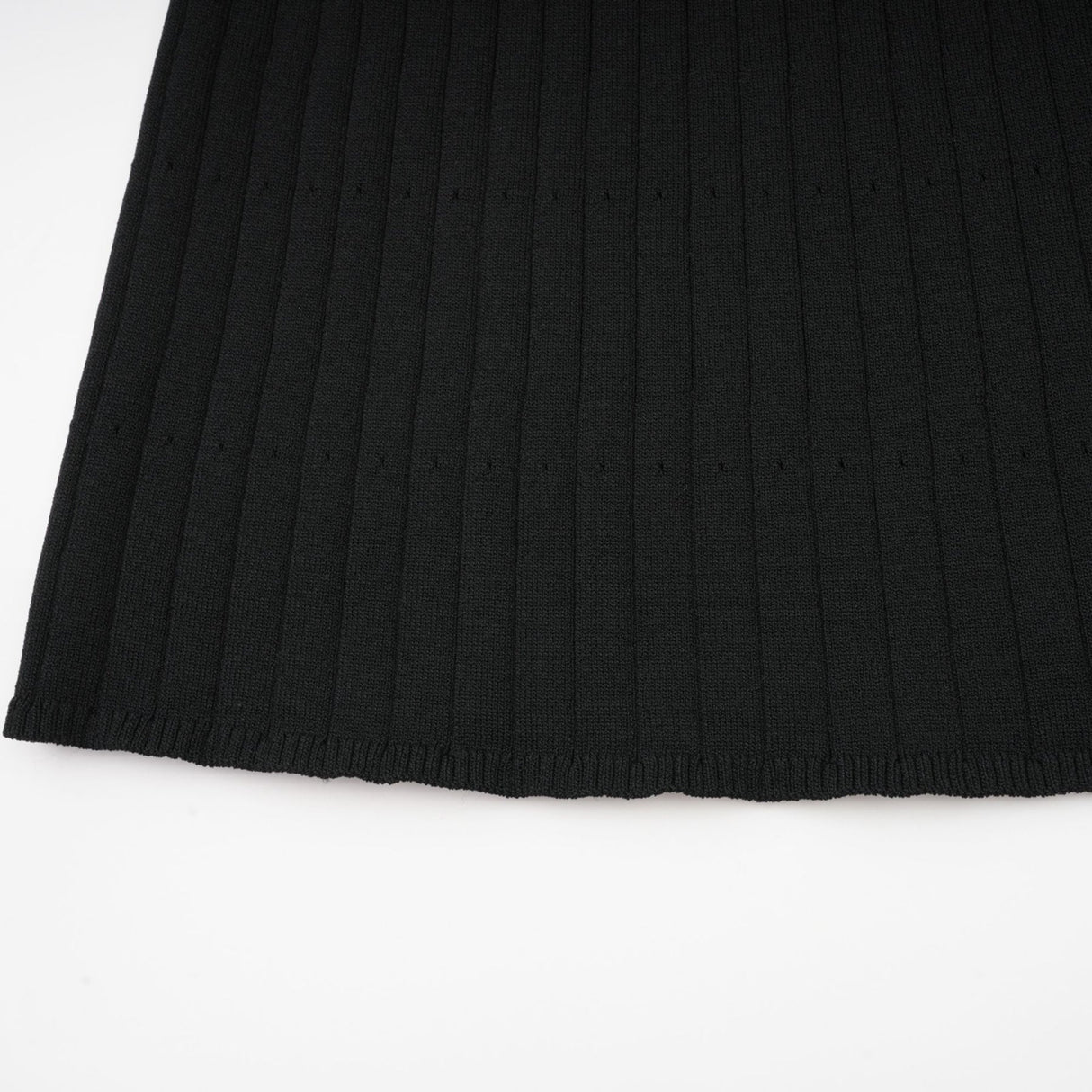 Mabel Midi Dress Black Knit Ruffled Neck Pockets ALine