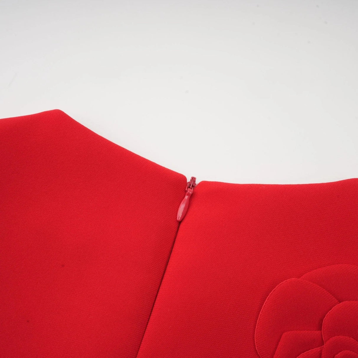 Mackenzie Mini Dress Red Floral Appliqu Short Sleeve Thigh Length