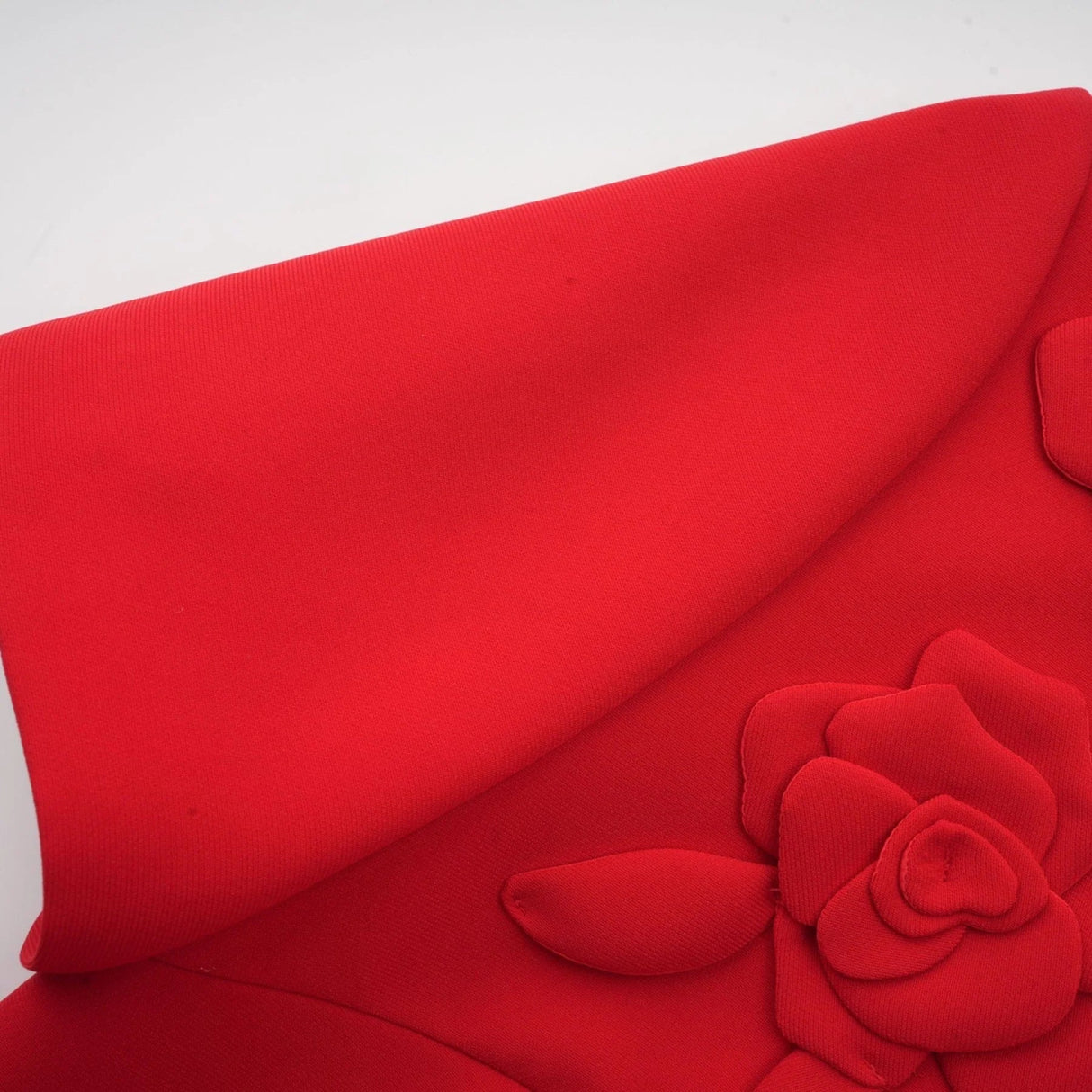 Mackenzie Mini Dress Red Floral Appliqu Short Sleeve Thigh Length