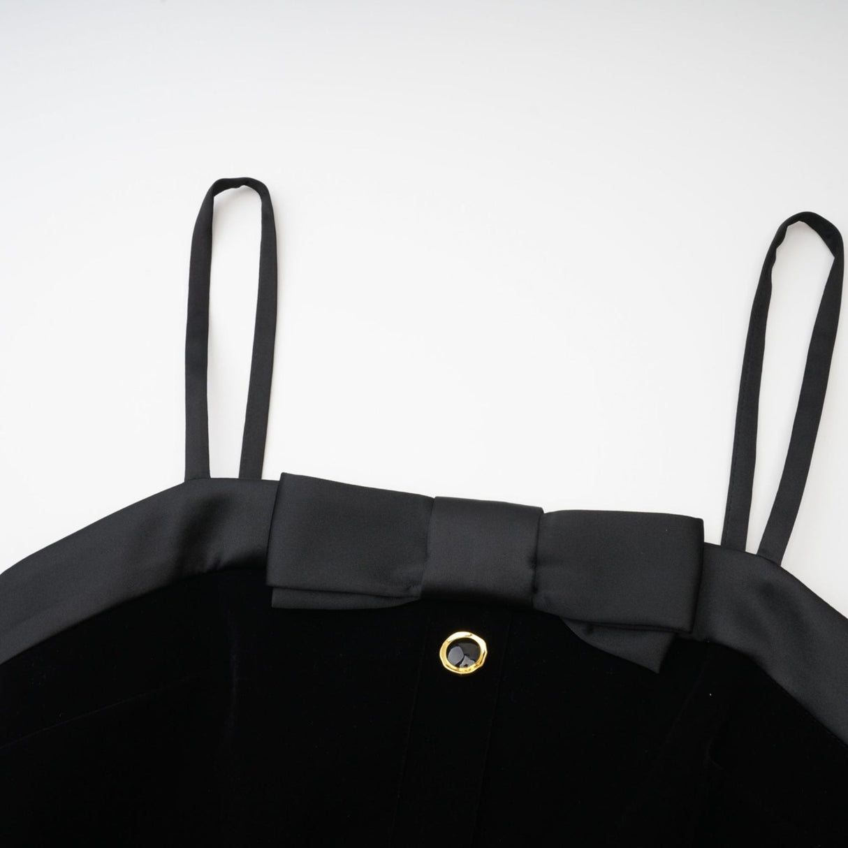 Madalynn Mini Dress Black Bow Sleeveless Bow Detail Straight Hem