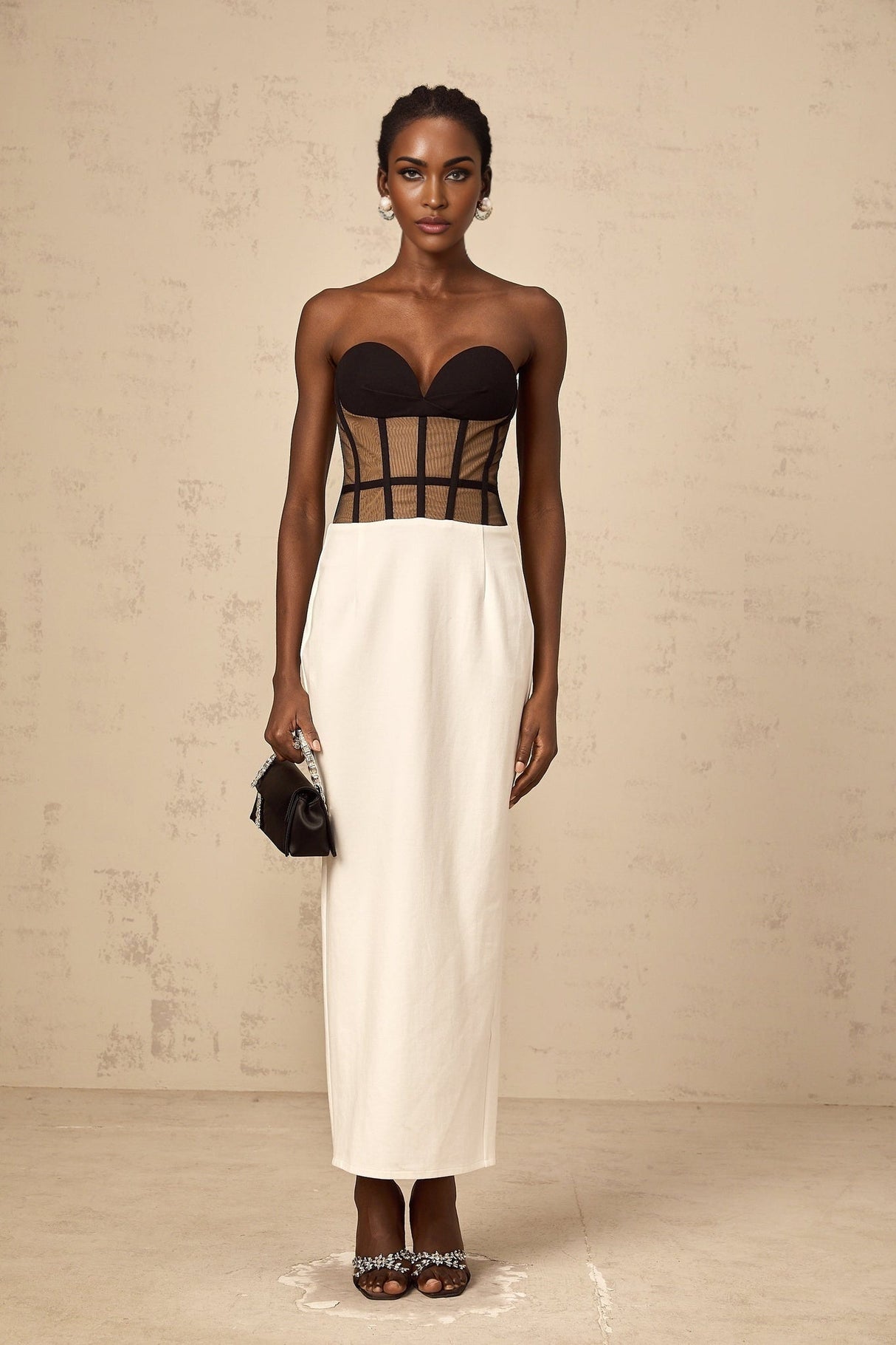 Madelyn Strapless Maxi Dress with Sweetheart Neck and Corset Styling