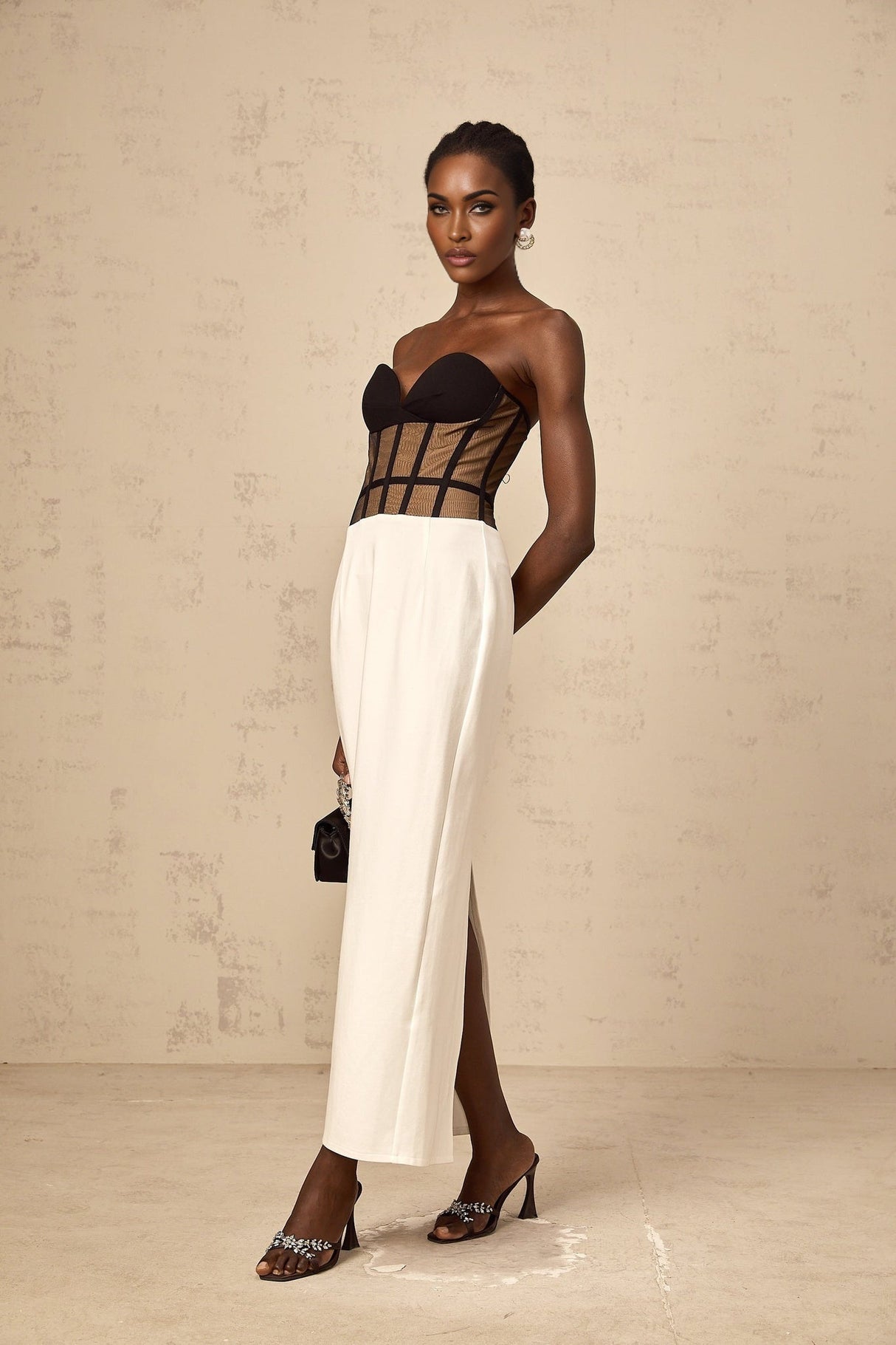 Madelyn Strapless Maxi Dress with Sweetheart Neck and Corset Styling