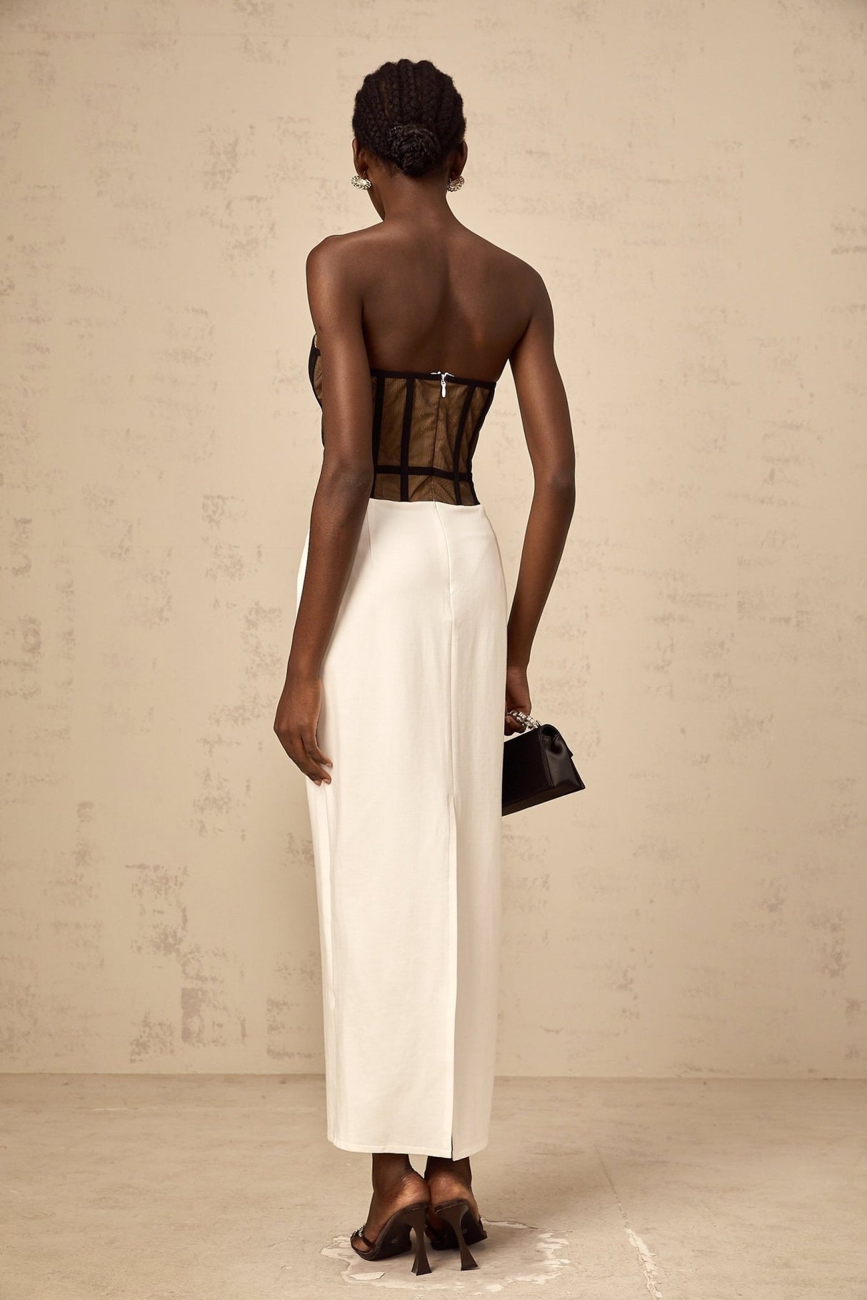 Madelyn Strapless Maxi Dress with Sweetheart Neck and Corset Styling