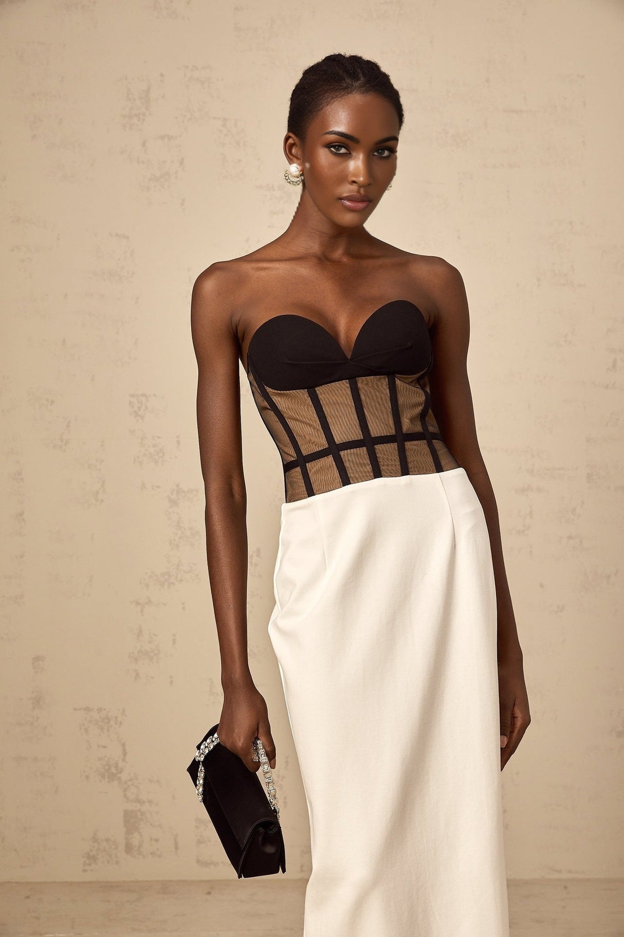 Madelyn Strapless Maxi Dress with Sweetheart Neck and Corset Styling