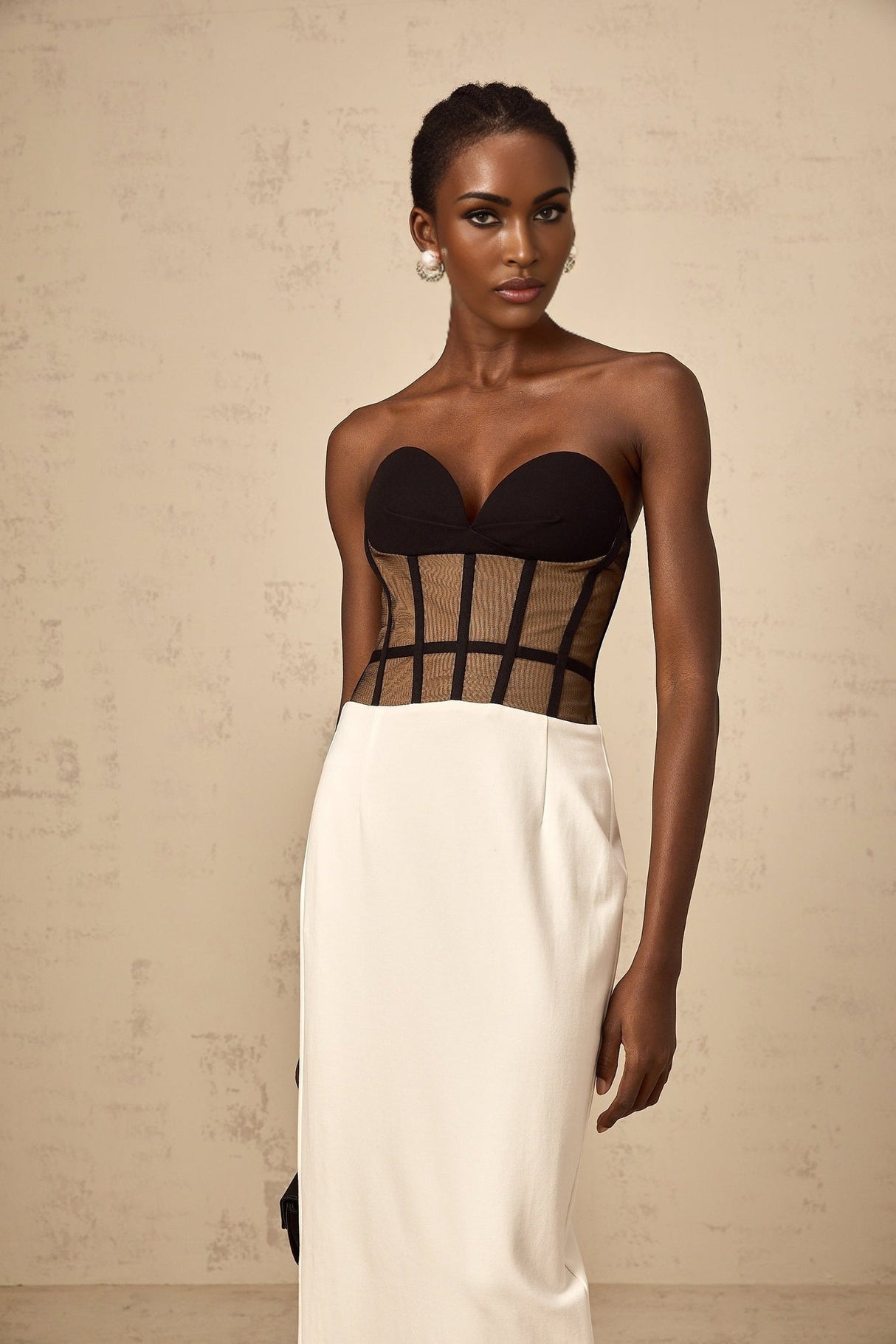 Madelyn Strapless Maxi Dress with Sweetheart Neck and Corset Styling