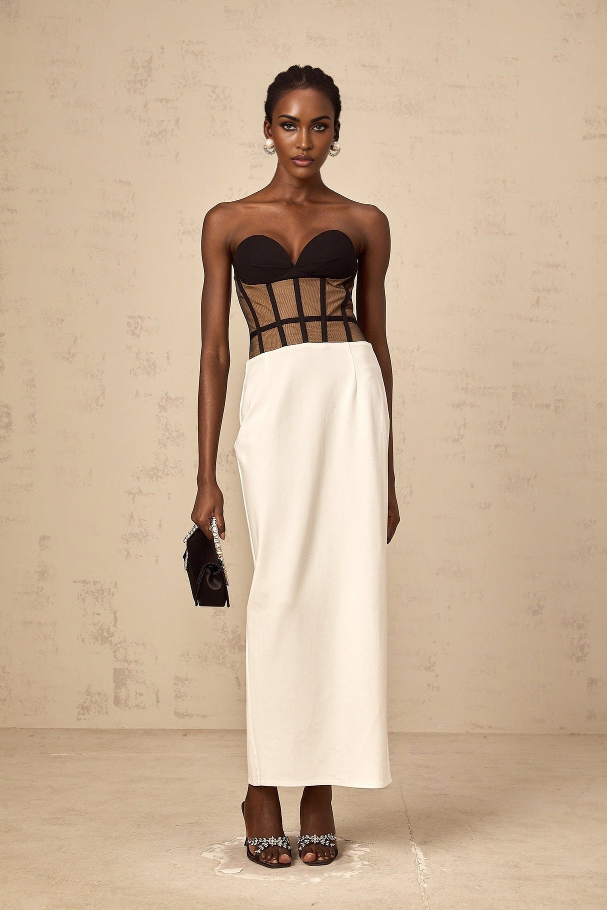 Madelyn Strapless Maxi Dress with Sweetheart Neck and Corset Styling