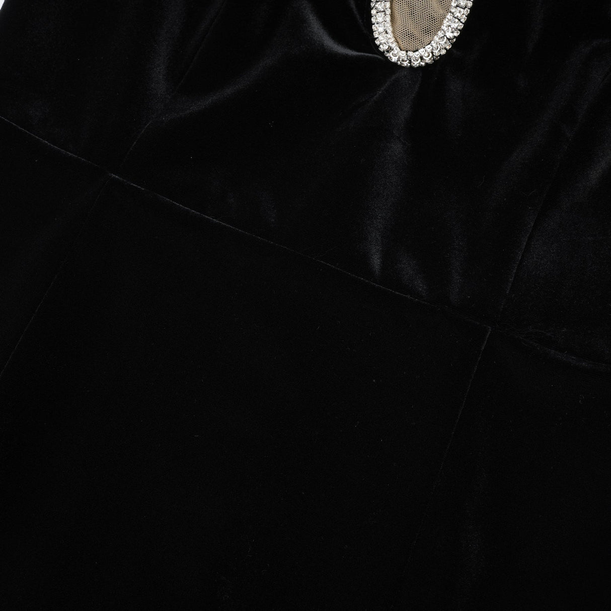 Madisyn Midi Dress Black U - neck Crystal Embellished Zip Fastening