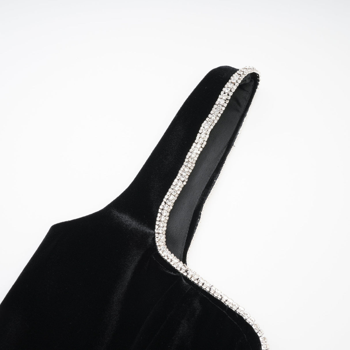 Madisyn Midi Dress Black U - neck Crystal Embellished Zip Fastening