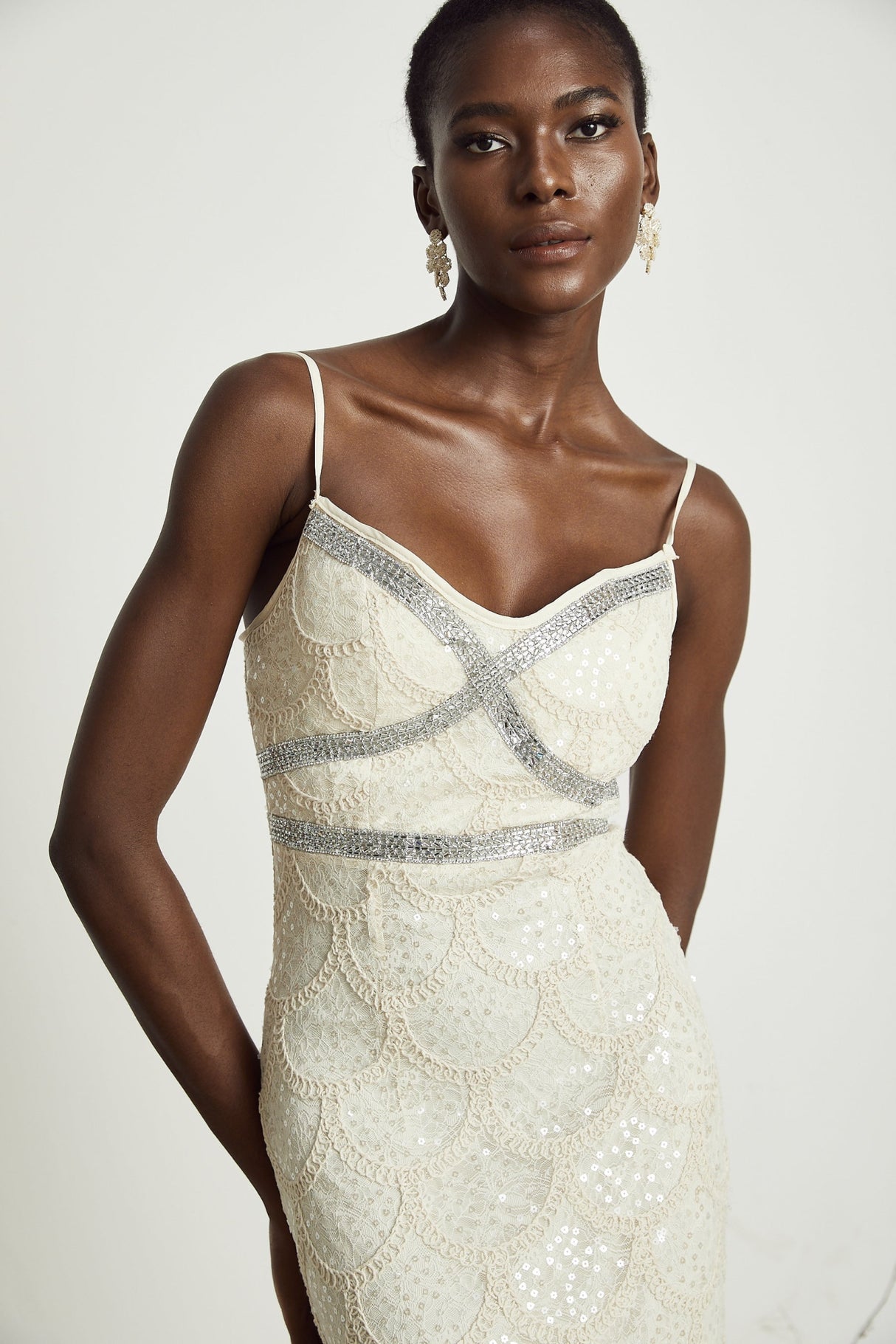 Madisyn Sleeveless V Neck Midi Dress