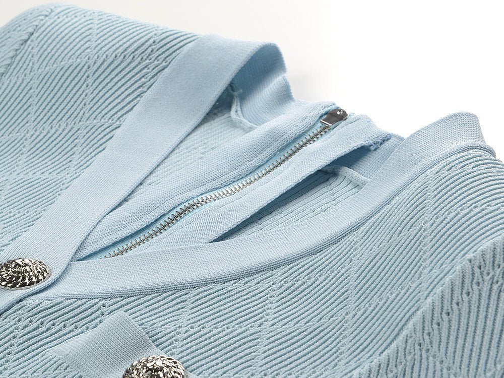 Maeve Dress - Slim Fit - Button - Front Design - Tailored Curve - Enhancing Fit - Metallic Button Accents