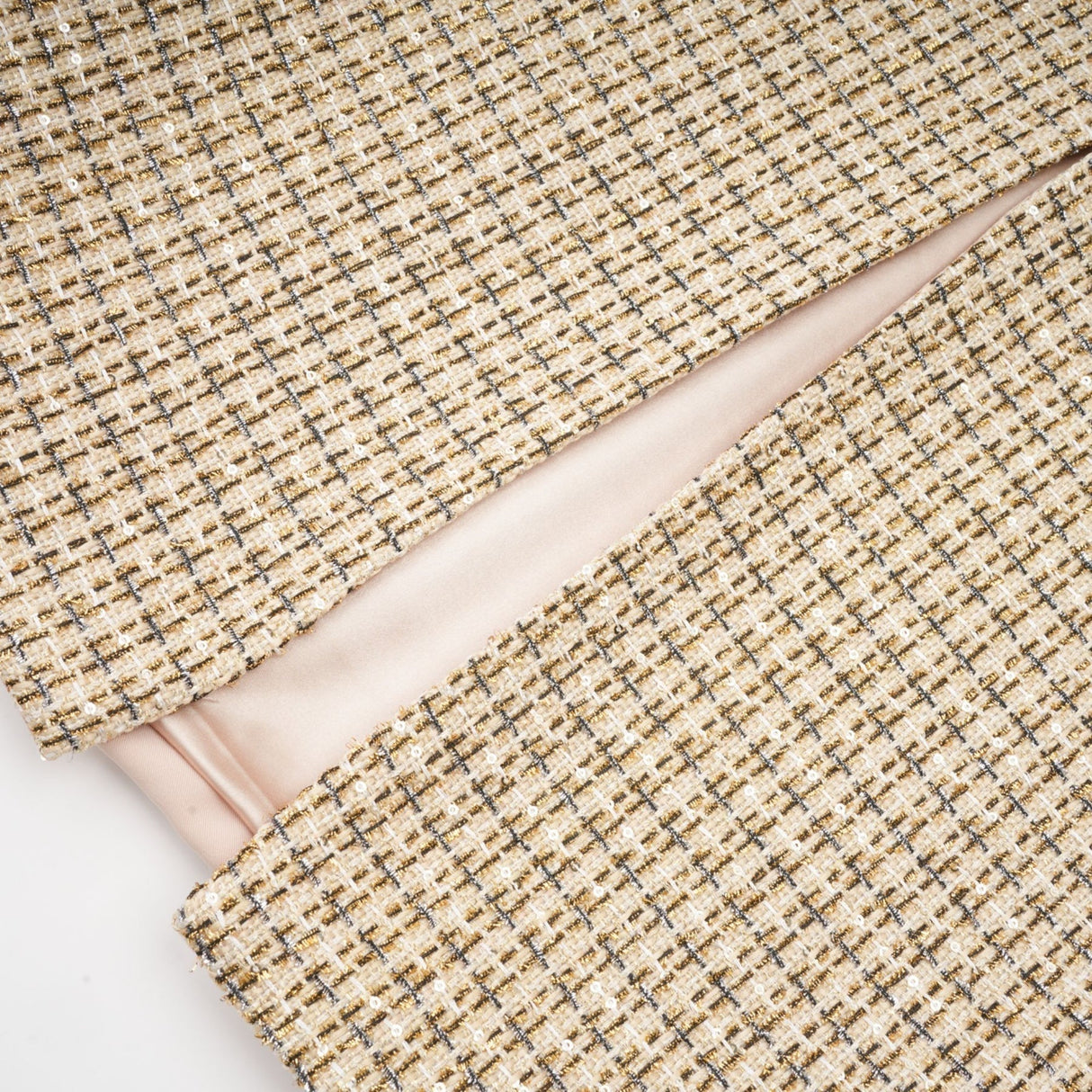 Maeve Jacket & Skirt Gold Tweed Sequin Set