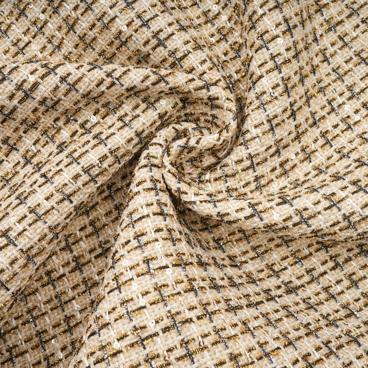 Maeve Jacket & Skirt Gold Tweed Sequin Set