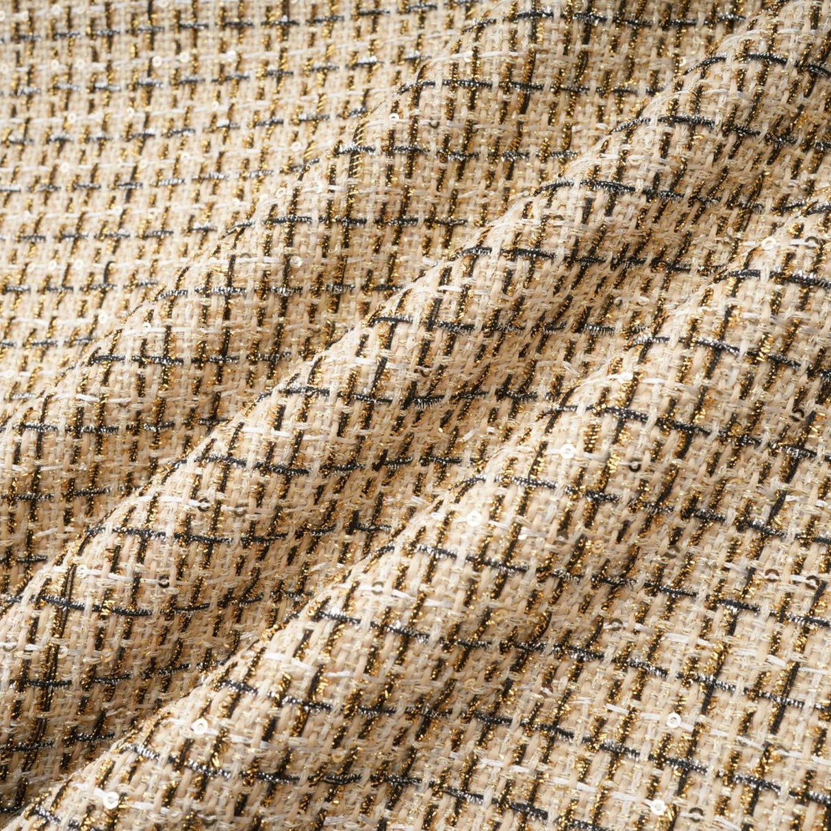 Maeve Jacket & Skirt Gold Tweed Sequin Set