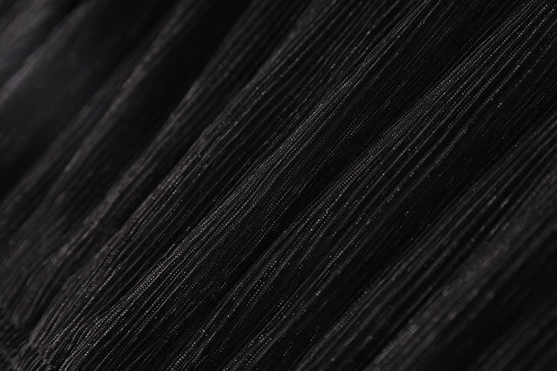 Maia Maxi Dress - Layered Design - Pleated V - neckline - Fitted Bodice - Flared Skirt - Sheer Details