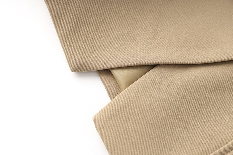 Maia Trench Coat – Double - Breasted Fit – Gold Buttons – Belted Waist