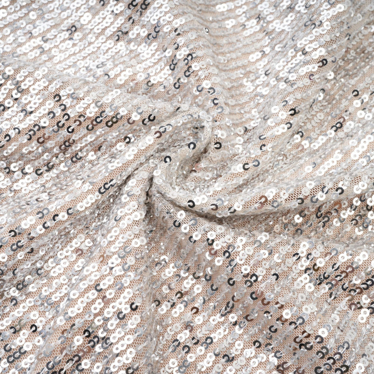 Maisie Maxi Dress in Radiant Silver with Sequin Embellishments & Cinched Waist