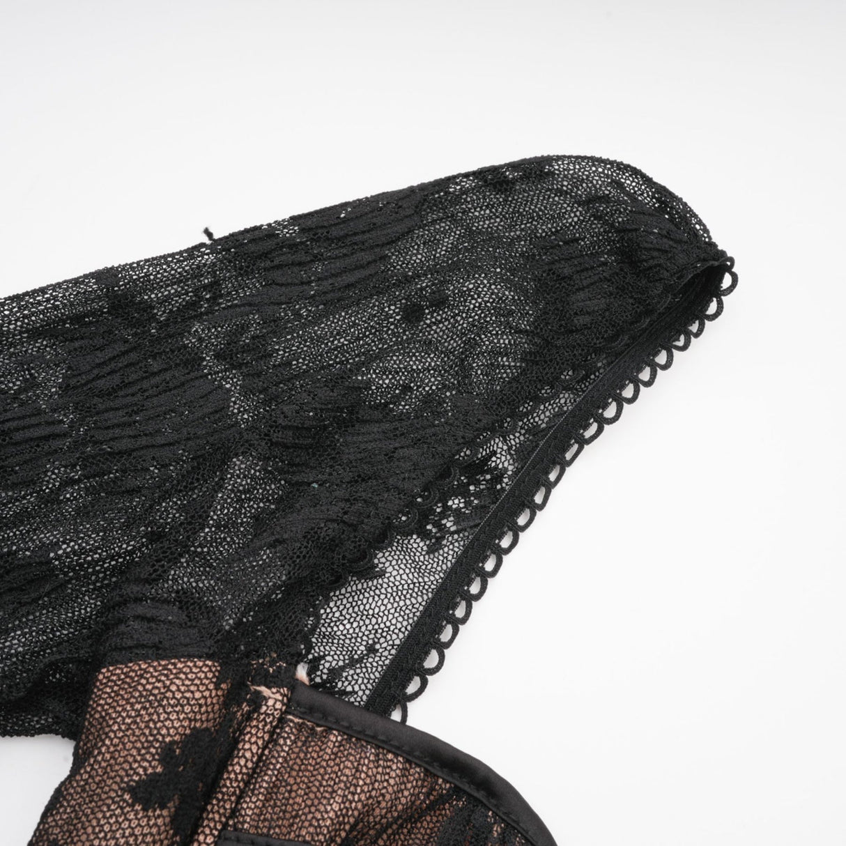 Makayla Maxi Dress - Long Sleeve Black Lace with Square Neck and Flared Cuffs