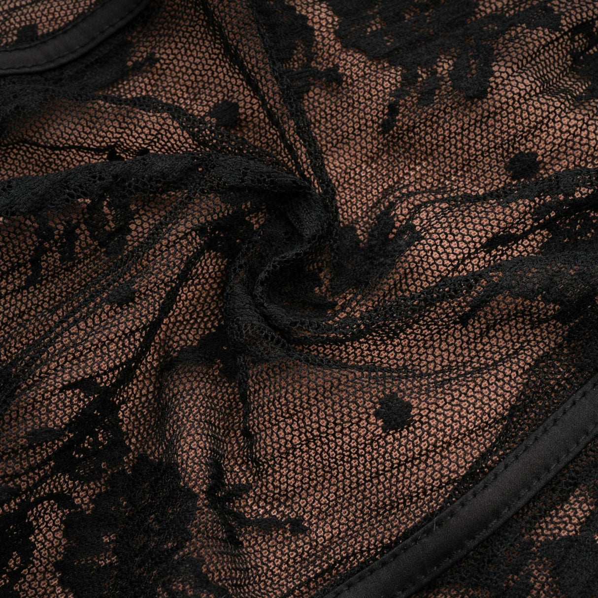 Makayla Maxi Dress - Long Sleeve Black Lace with Square Neck and Flared Cuffs