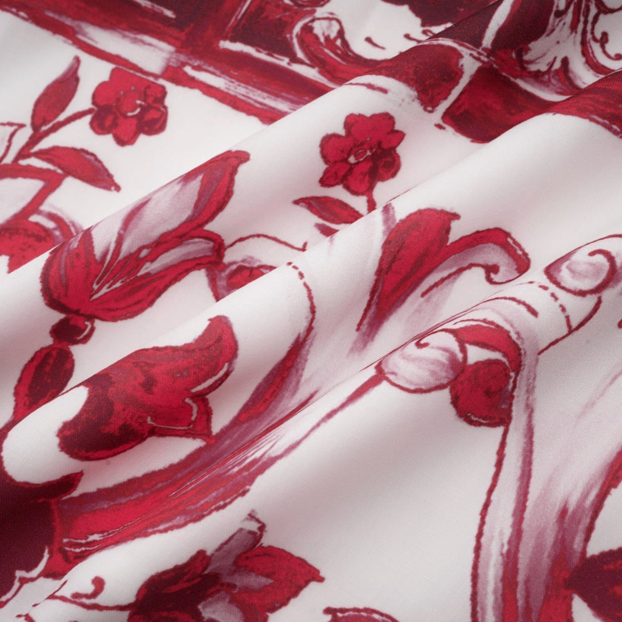 Malia Mini Dress Red & White Graphic Print Flare