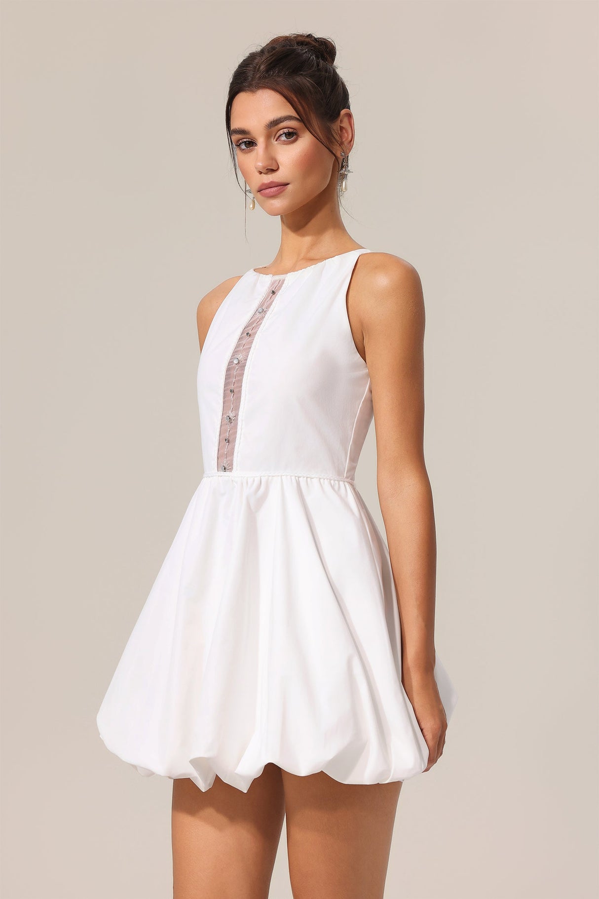 Malia White Sleeveless Hollow Out Dress
