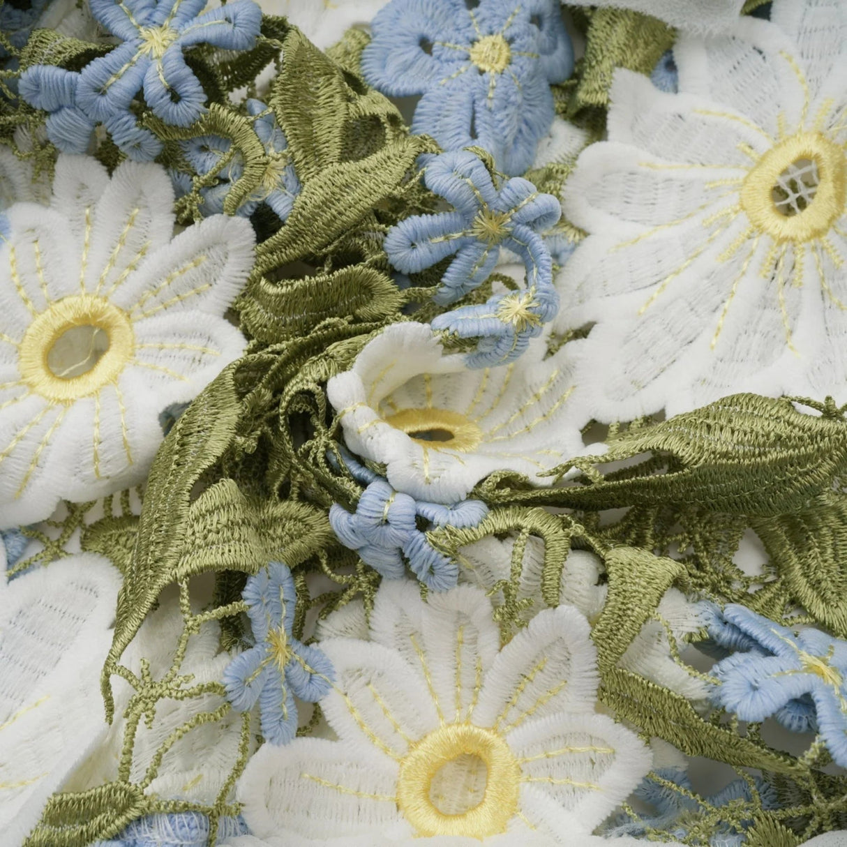 Mallory Midi Dress Green Multicolor Floral Embroidery Ruffle Detailing