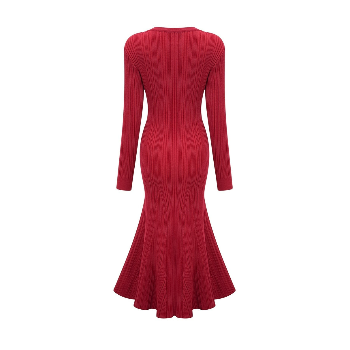 Mallory Midi Dress Red Crystal Embellished Scoop Neck