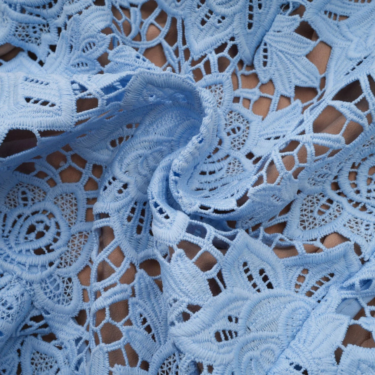 Margherita Mini Dress Blue Floral Appliqu Ruffled & Belted