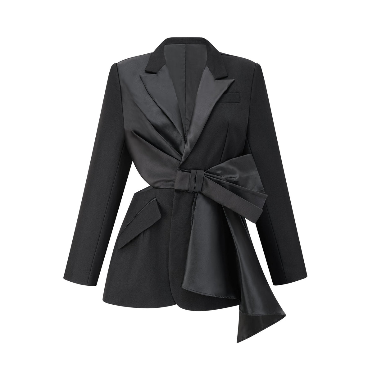 Mariangela Blazer Mariangela Oversize Bow Tie Black Blazer