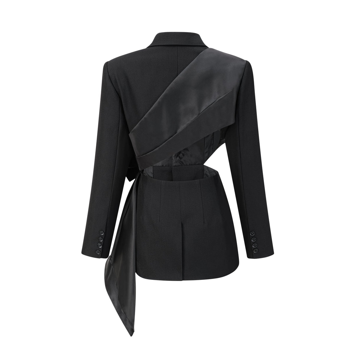 Mariangela Blazer Mariangela Oversize Bow Tie Black Blazer