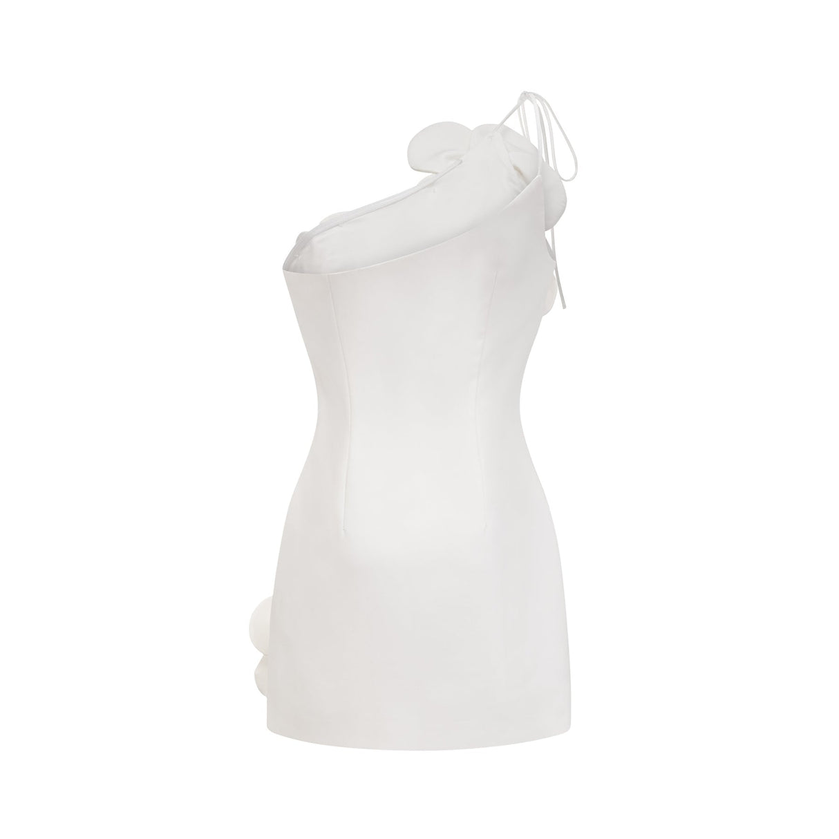 Mariarosa Mini Dress Mariarosa White Faux Flower Tie Side Zip