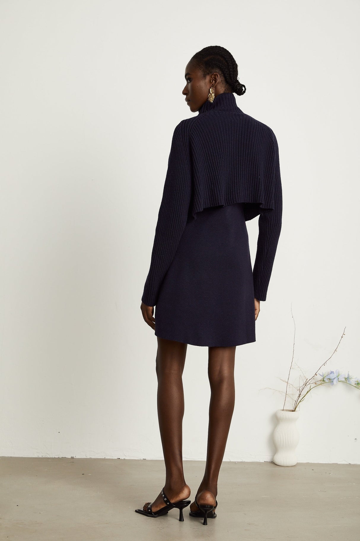 Mariarosa Top & Dress Dark Blue Knitted Matching Set