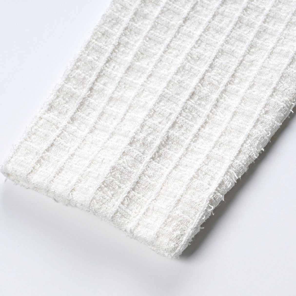 Mariella Jacket & Skirt White Waffle Knit Set