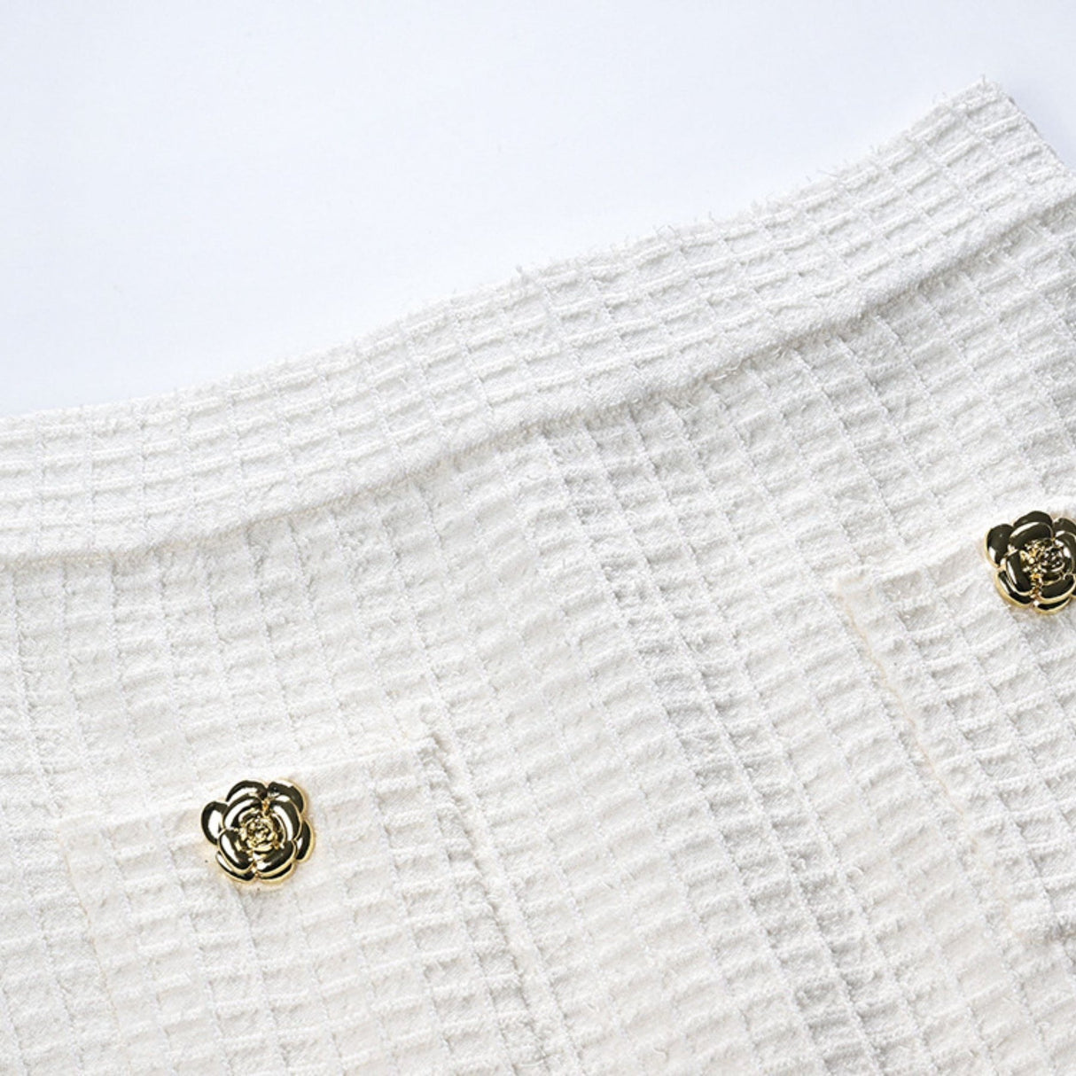 Mariella Jacket & Skirt White Waffle Knit Set