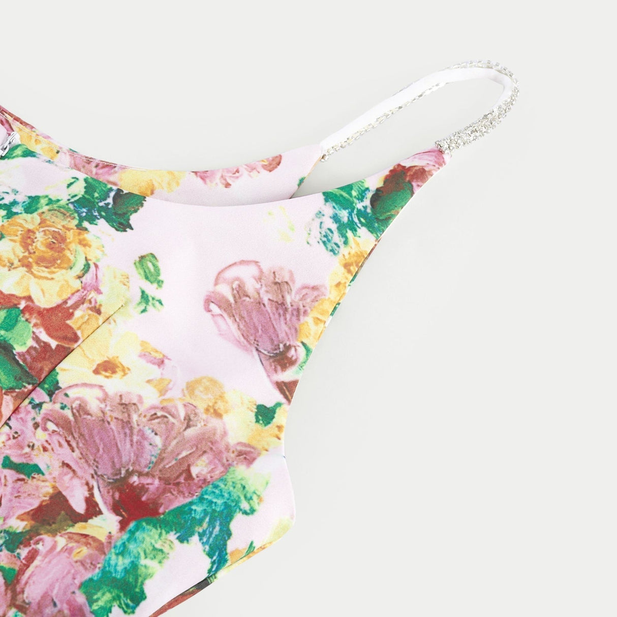 Marina Mini Dress Floral ALine Square Neck Chic