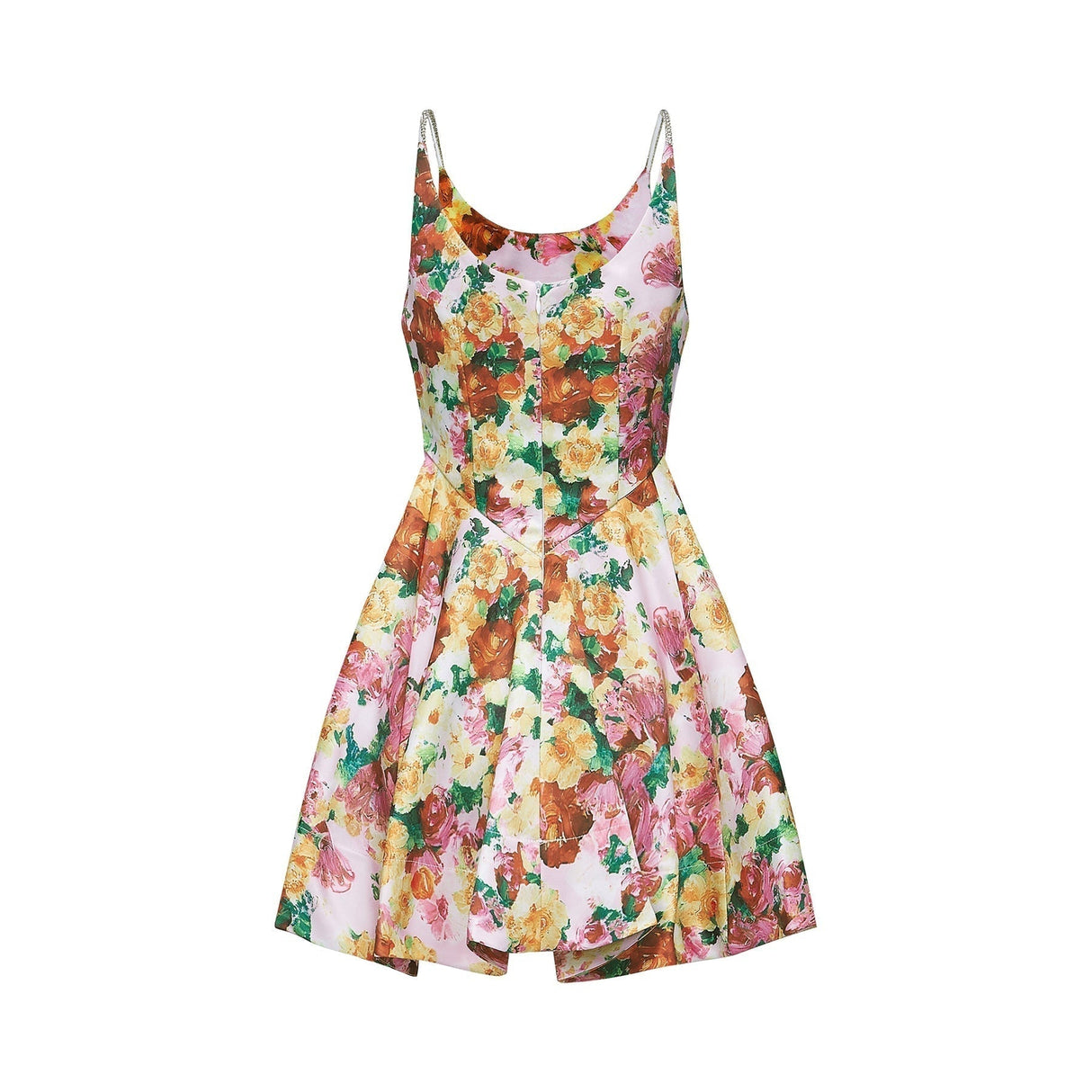 Marina Mini Dress Floral ALine Square Neck Chic