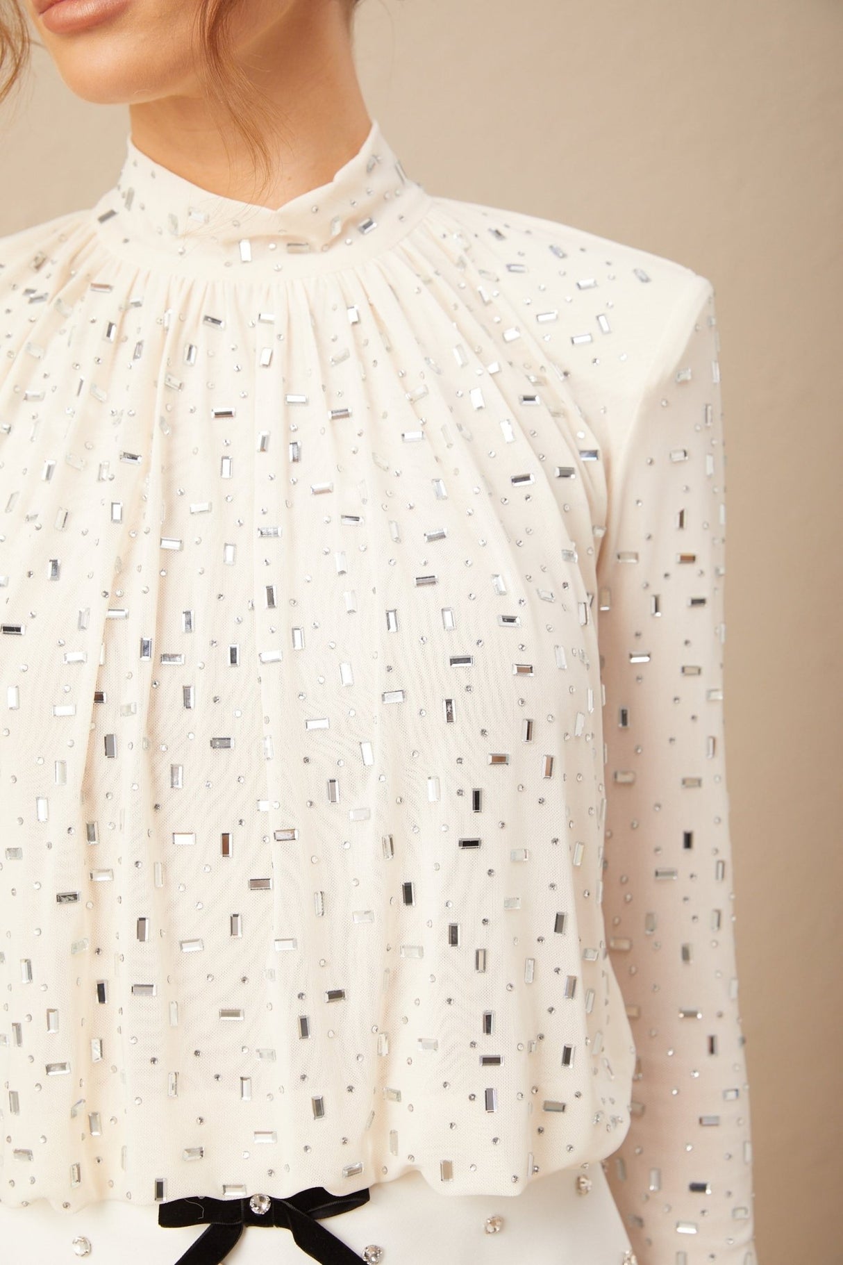 Mariolina Blouse Mariolina Crystal Embellished Pleated